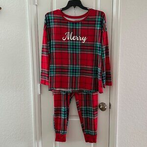 Joyspun Womens Holiday Plaid Pajama Set XL 16-18 Red & Green
